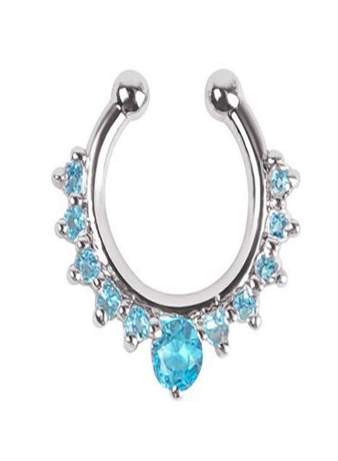 XUKEKOY 6pcs Fake Septum Clicker Nose Ring Rhinestone Non Piercing Hanger Clip Body Jewelry - Image 4